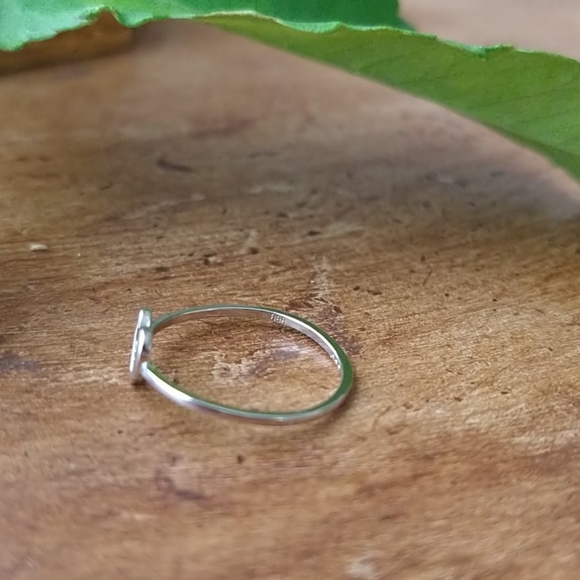White Rhodium Heart ring 6 - Picture 2 of 6